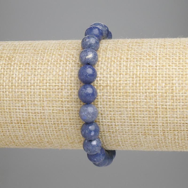 Brățară din coral poros, mărgele netede de 8 mm, lungime 18 cm, pe elastic