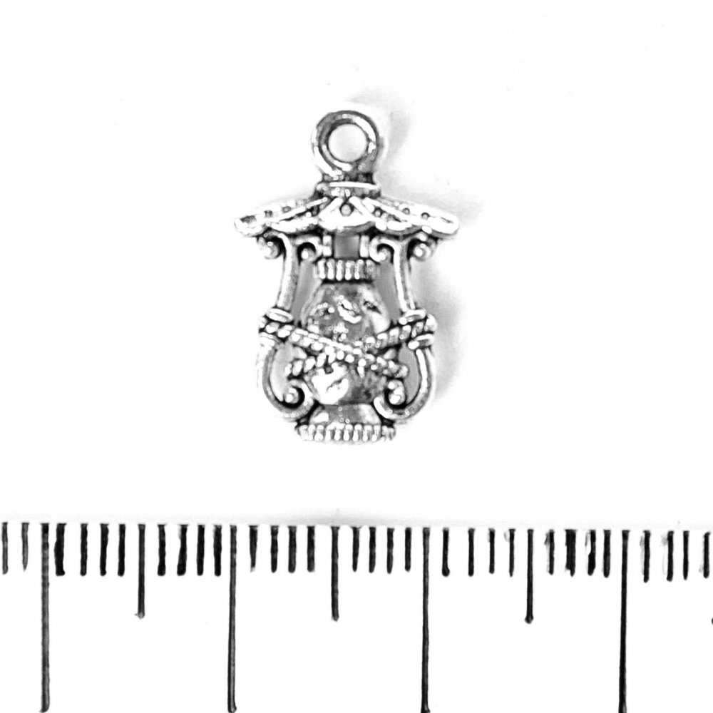 Pandantiv Lampă cu kerosen, diametru 18×12 mm, greutate 20 g, pachet de 20 buc.