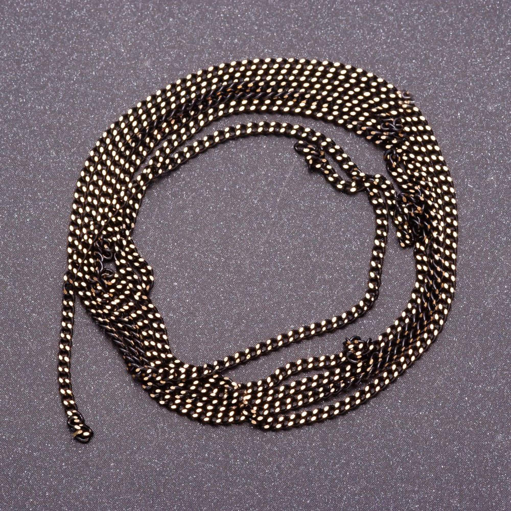 Furnitură lănțișor panțirat pentru metraj, culoare "aur negru", diametru 1,7 mm, preț pe metru