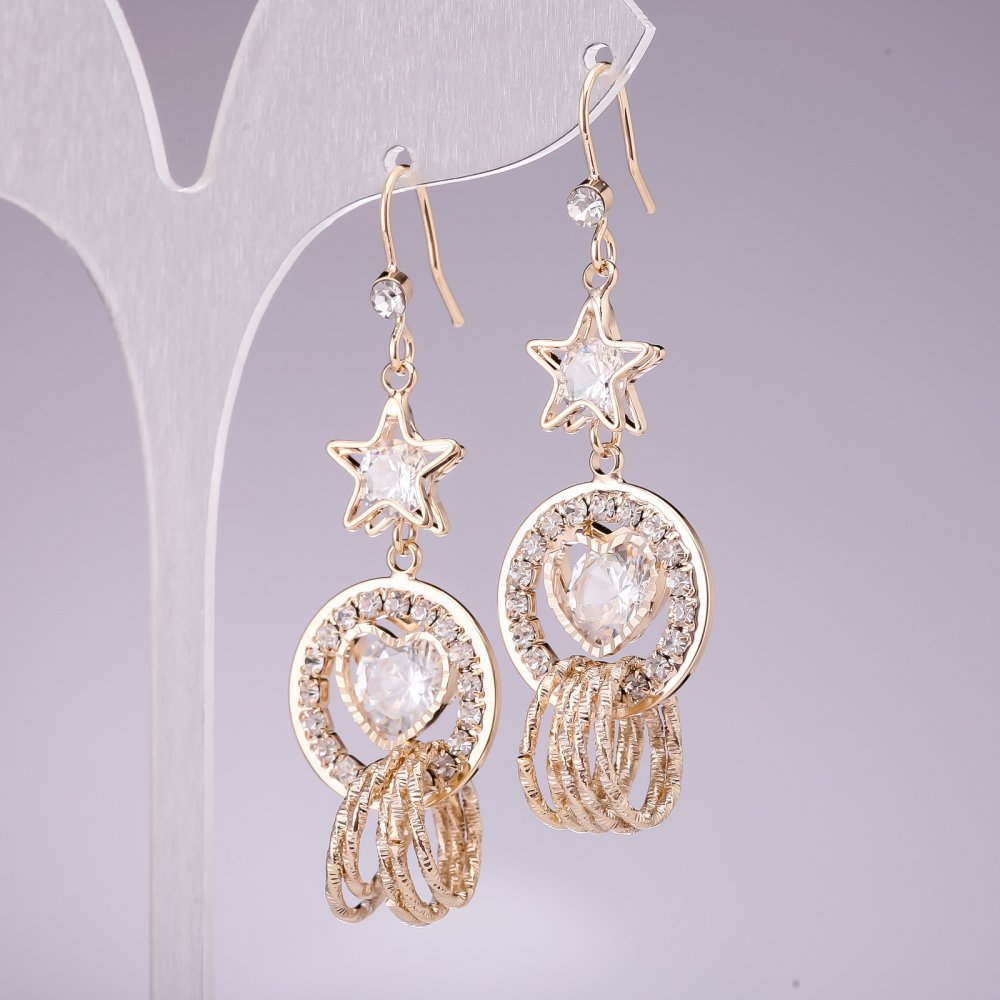 Cercei cu stele, lungimea 55 mm