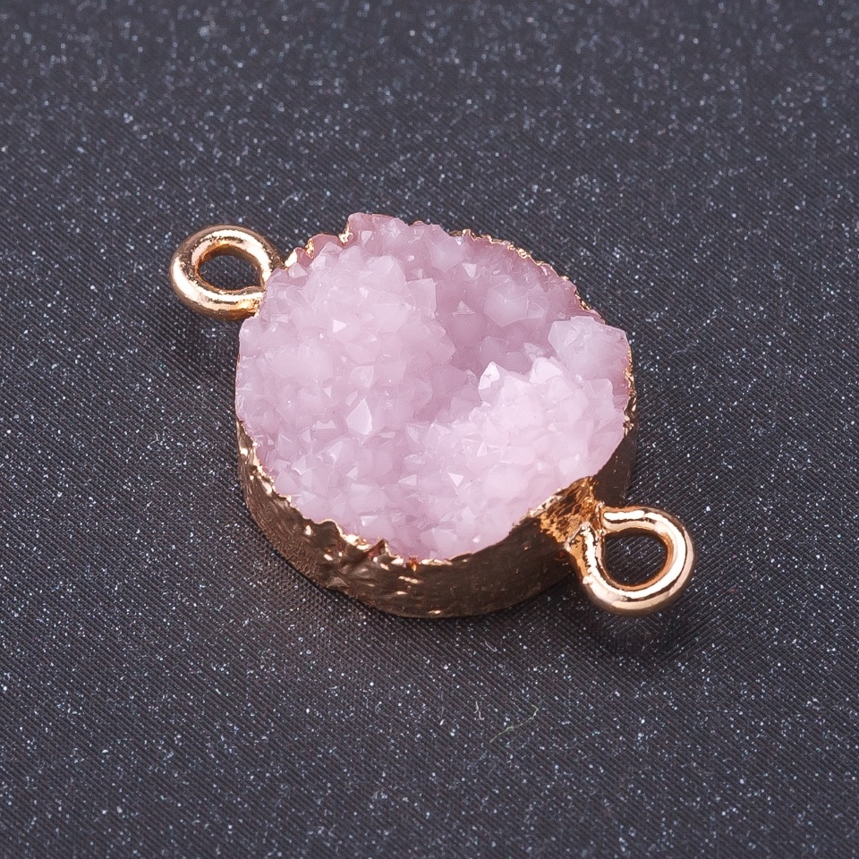 Conector „Fulgi roz” culoare metalică „auriu” L1 mm, diametru 14 mm, plastic