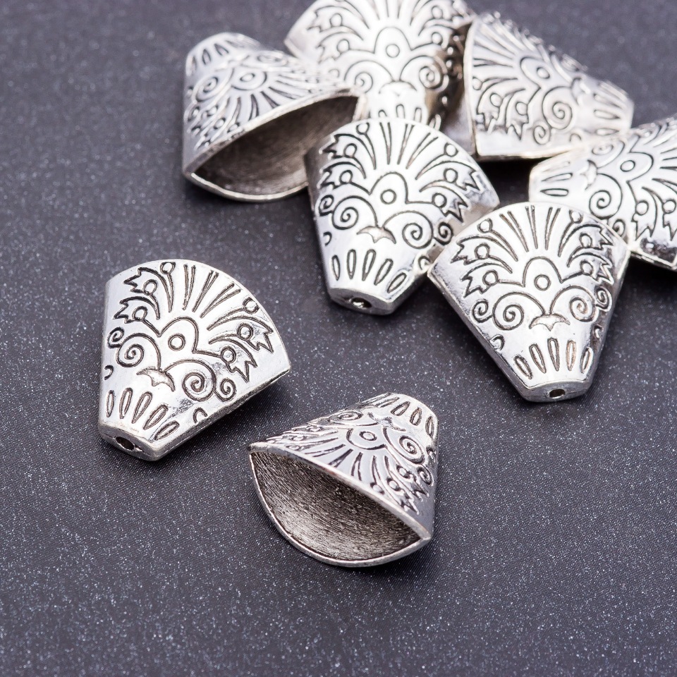 Capace terminale pentru mărgele, diametru 18x19x7 mm, gaură 5 mm, ambalare: 10 buc.