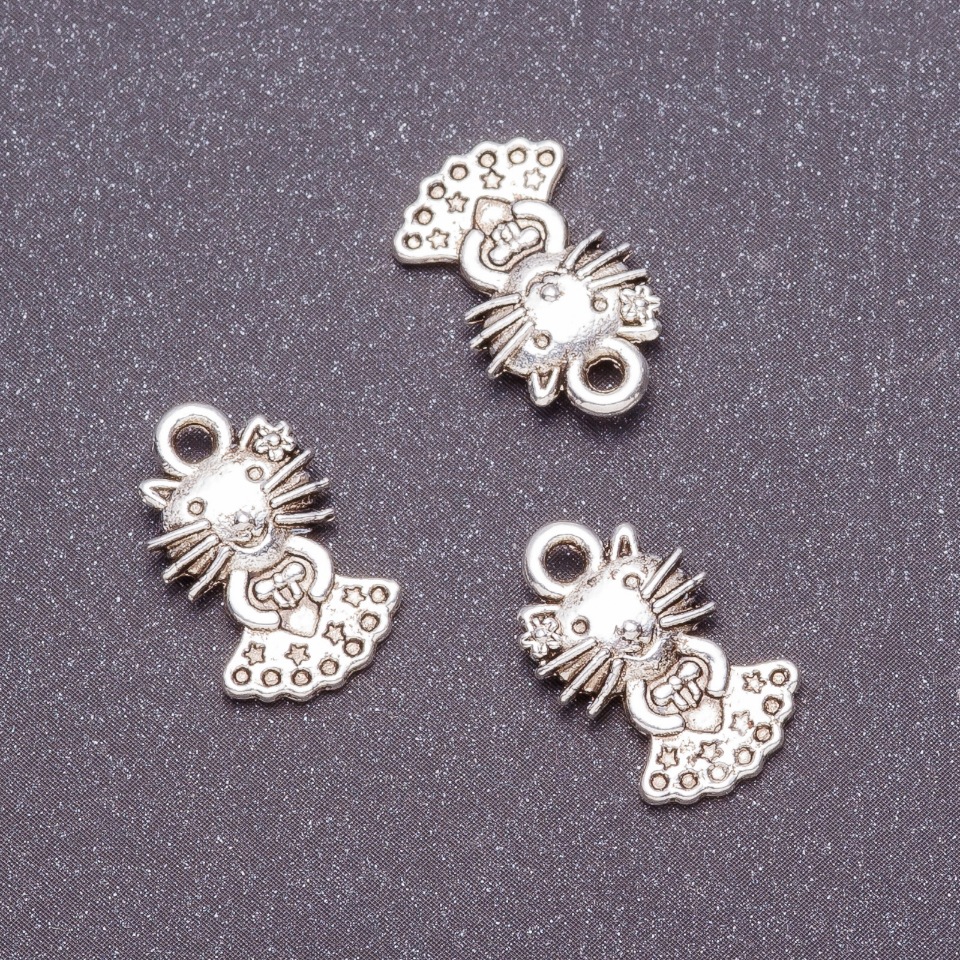 Pandantiv pisicuță, diametrul 10 mm, lungimea 17 mm, 20 g ± 21 buc.