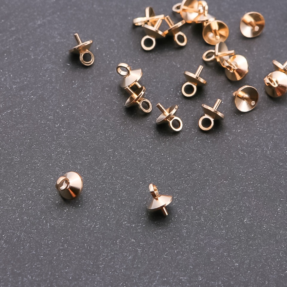 Știft cu cap pentru cercei, 6x7 mm, set 22 bucăți