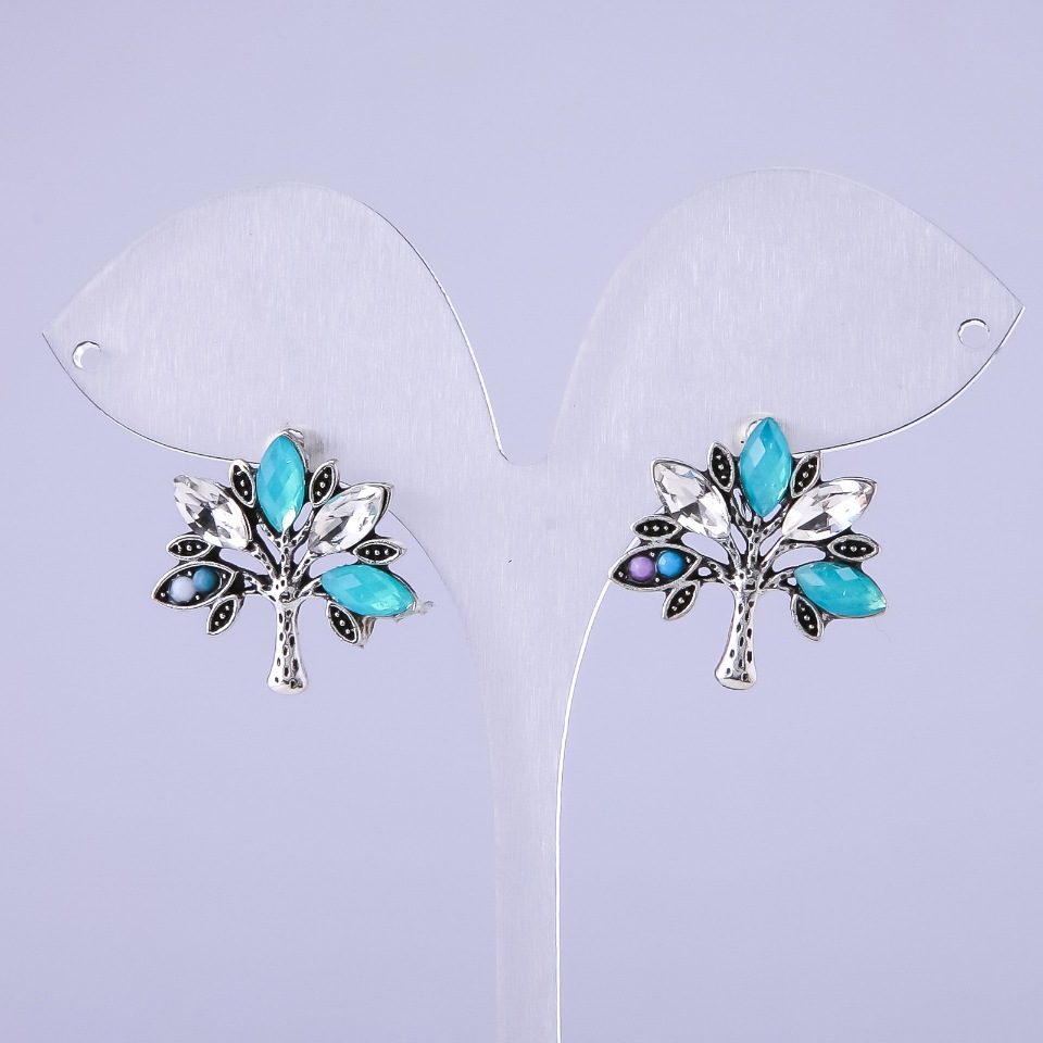 Cercei Copacul cu cristale verzi 22×22 mm