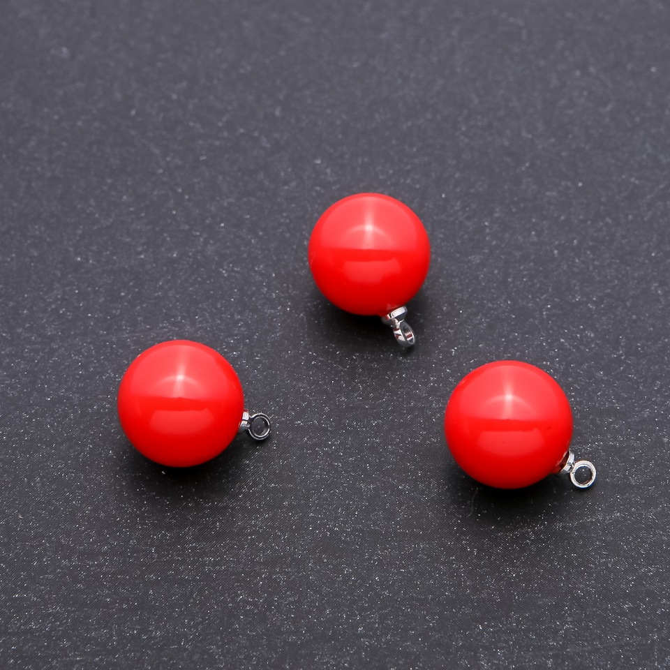 Pandantiv mărgea Mallorca portocalie, diametru 12 mm, 1 bucată