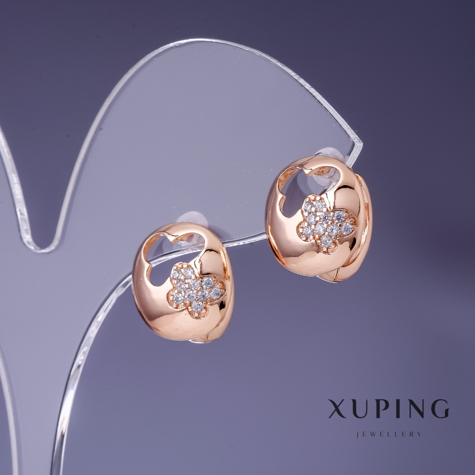 Cercei Xuping 13 mm, placare cu aur 18K