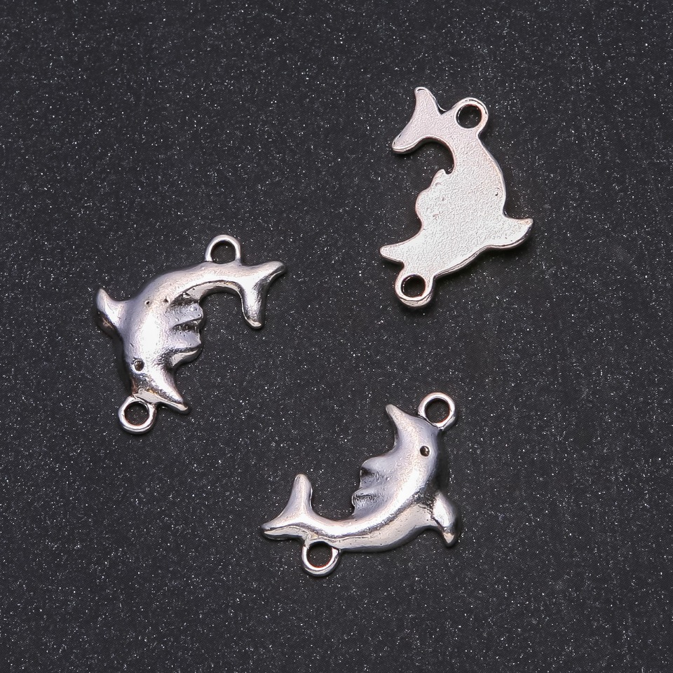 Conector Delfin pentru bijuterii 25×17 mm, ambalaj de 20 g, ±7 bucăți