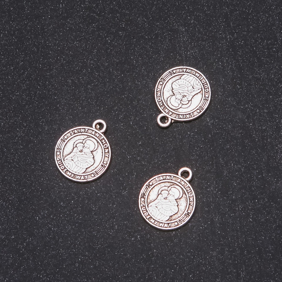 Furnitură pandantiv Sfântul Anton 15×18 mm, ambalare 20 g +/- 12 buc