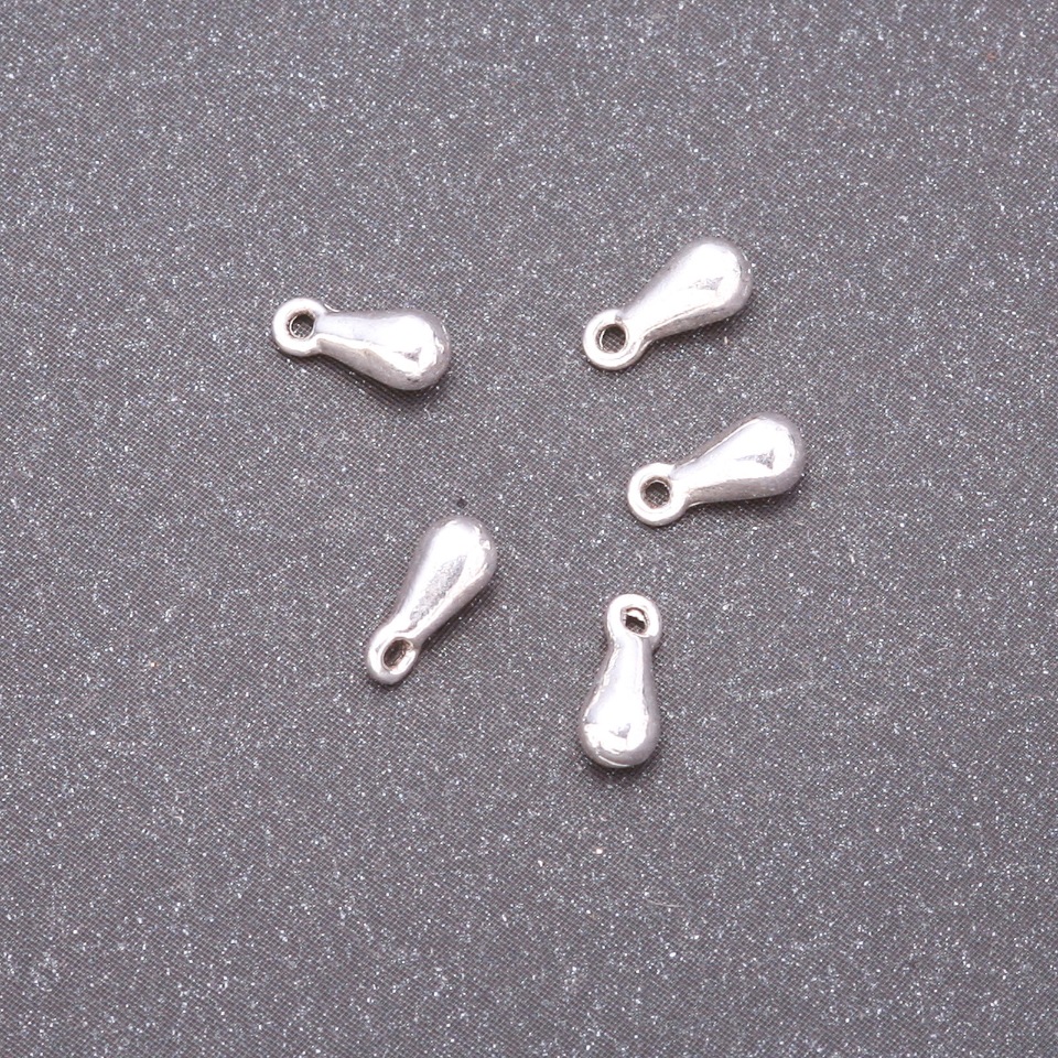 Furnitură pandantiv picătură, diametrul 7x3 mm, diametrul 0,9 mm, ambalaj de 20 g, ±110 buc