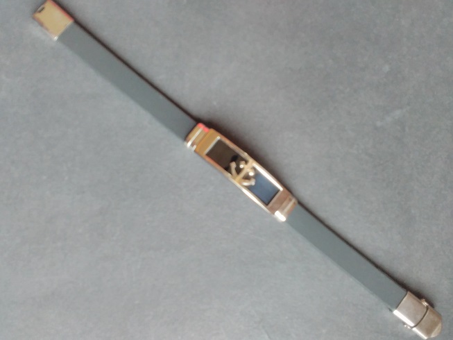 Brățară bărbătească „Placă de oțel” cu ancoră, din cauciuc, circumferința 21 cm