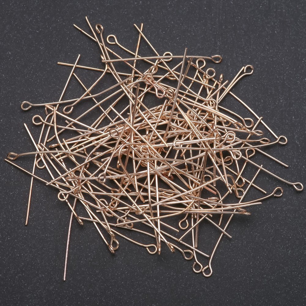 Фурнітура Пін із петлею для біжутерії, довжина 40мм колір жовтий метал 1кг