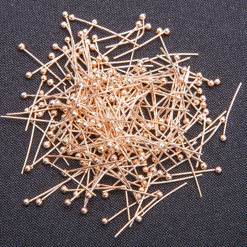 Furnitură pin cu cap de bilă din metal galben, lungime 40 mm, 390 g