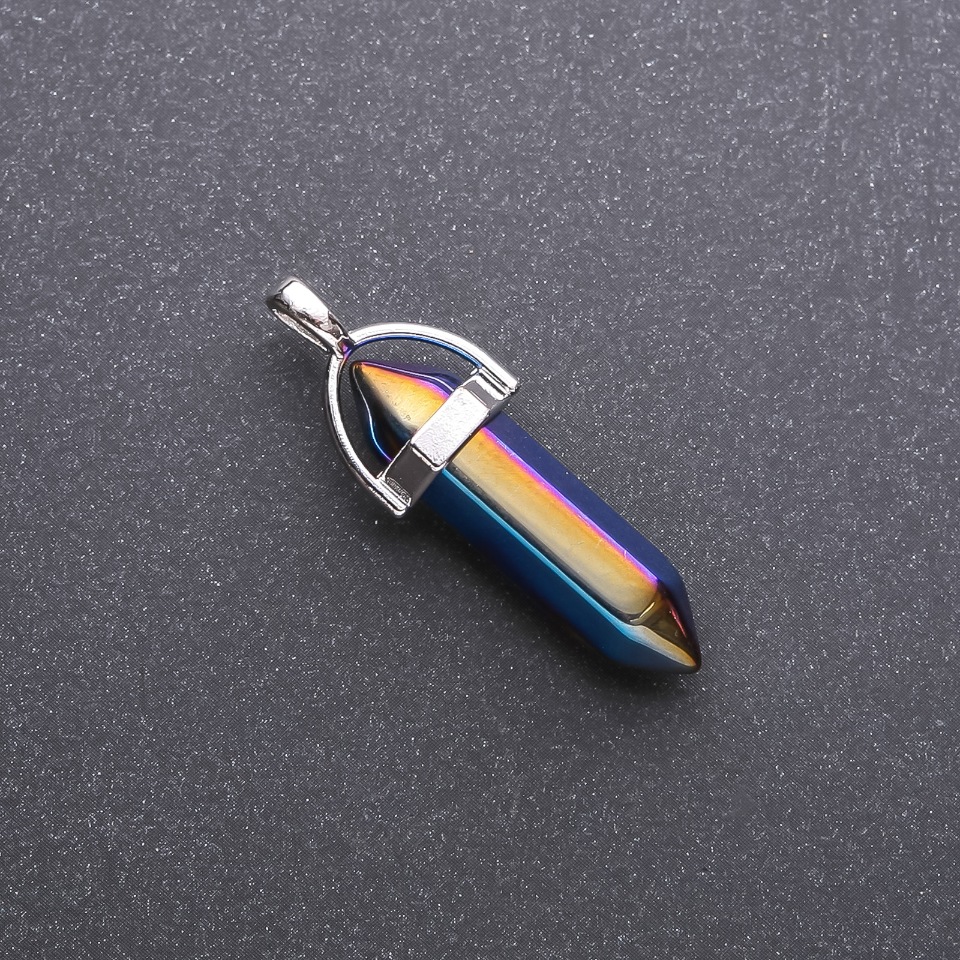 Підвіска шестигранник синій "бензин" 8х35х40мм