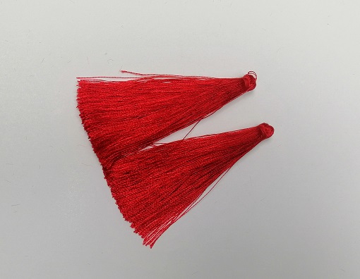 Ciucuri decorativi pentru lucru manual «Roșu închis», lungime 7 cm, diametru 7 mm, pereche