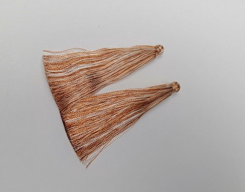 Materie primă pentru handmade: Franjă «Dungă caramelă», lungime 7 cm, diametru 7 mm, pereche