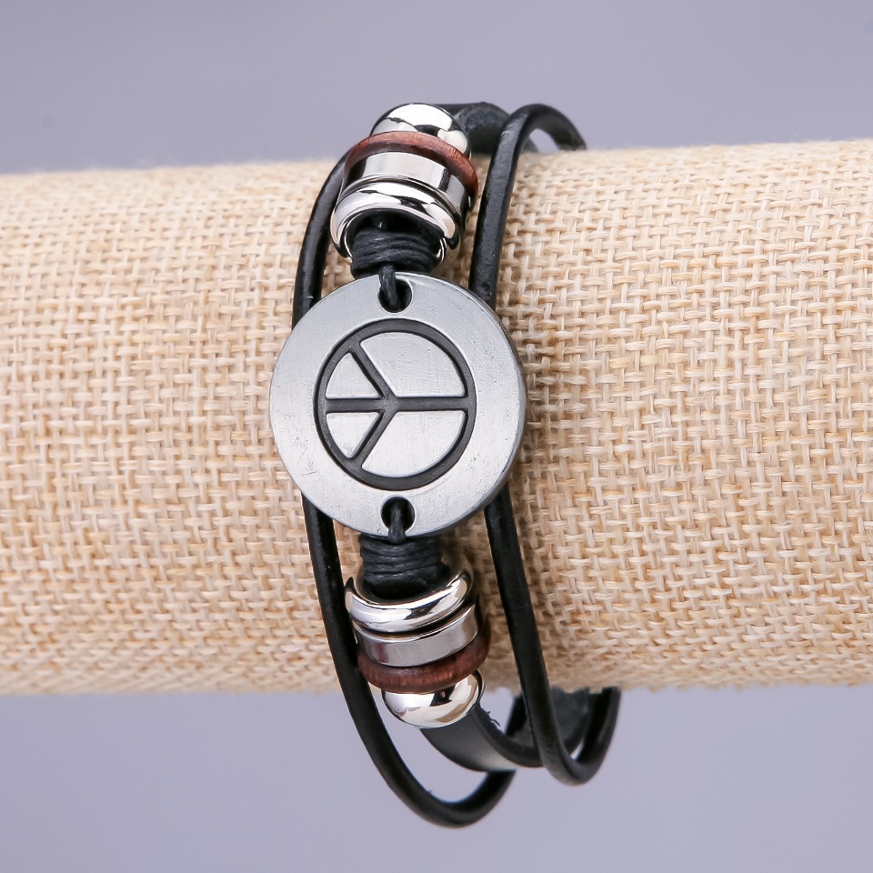 Brățară Lumina, lungimea 21 cm, grosimea 15 mm, piele ecologică neagră