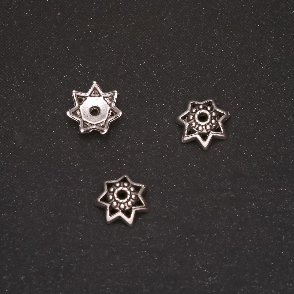 Capace terminale pentru bijuterii, diametru 9×3 mm, diametru interior 1,2 mm, ambalaj 20 g, aproximativ 43 buc.