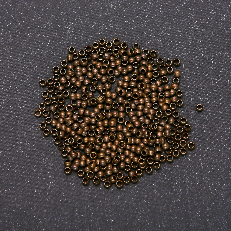 Fixatoare crimpe «zahipi», diametrul 2,5 mm, culoare metalului «bronză» 6 g