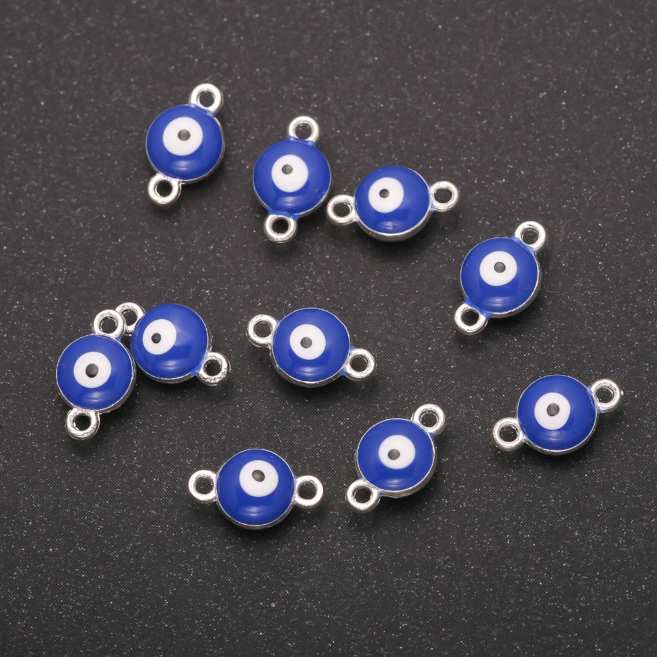 Conector Ochi 7×11 mm, pachet de 12 bucăți, metal gri