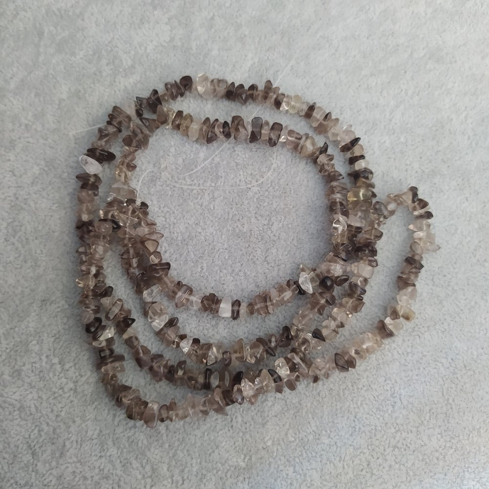 Mărgele din topaz fumuriu, piatră naturală, granule pe șnur, diametrul 6x2 mm+-, lungimea 84 cm+