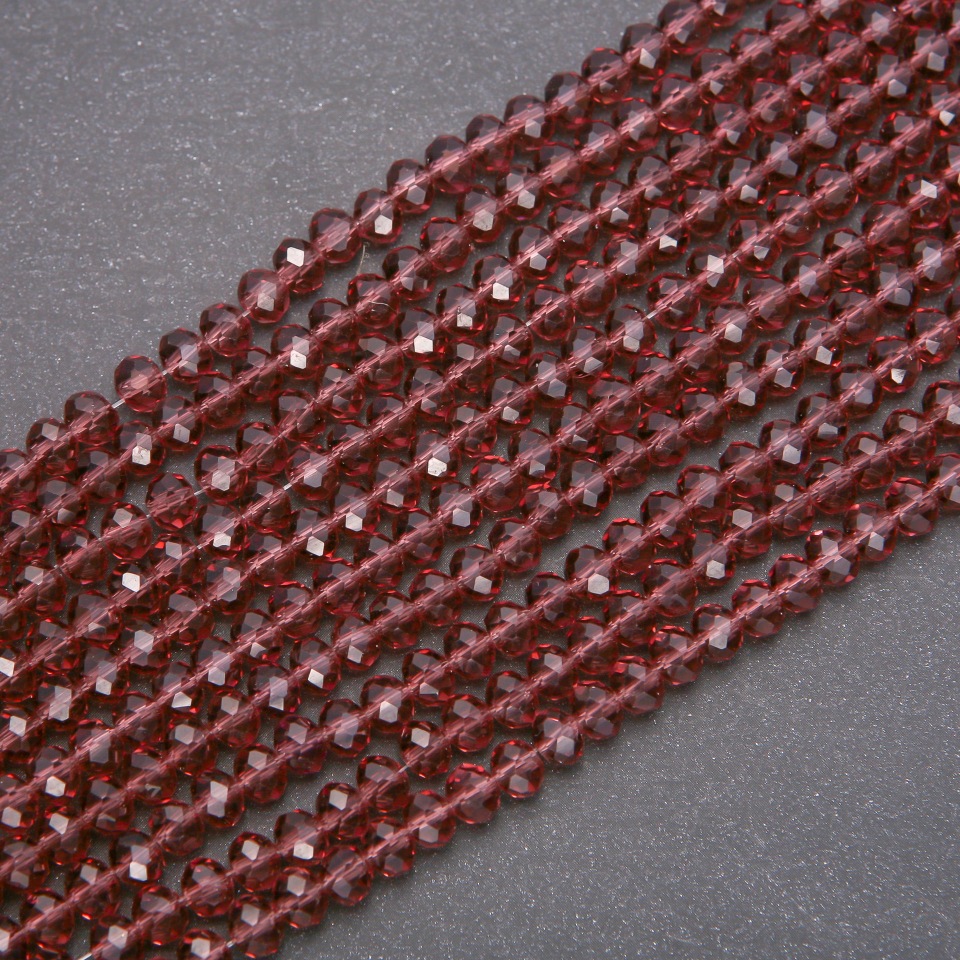 Mărgele din cristal ceh, culoare liliac transparent, formă rondel, diametru 6x4,5 mm, șir de 38 cm