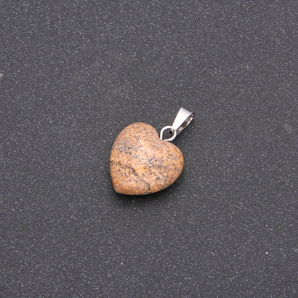Pandantiv Inimă din jasper peisaj 14×14×23 mm