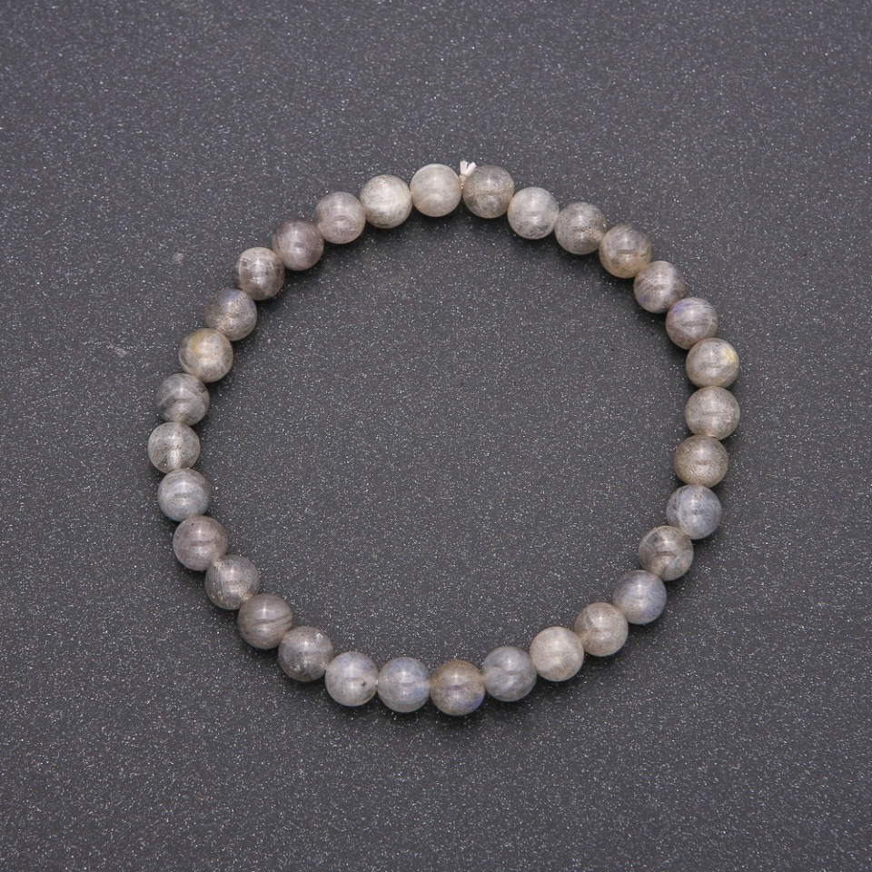 Brățară din labradorit natural, pe elastic, mărgele netede, diametru 6 mm, lungime 18 cm