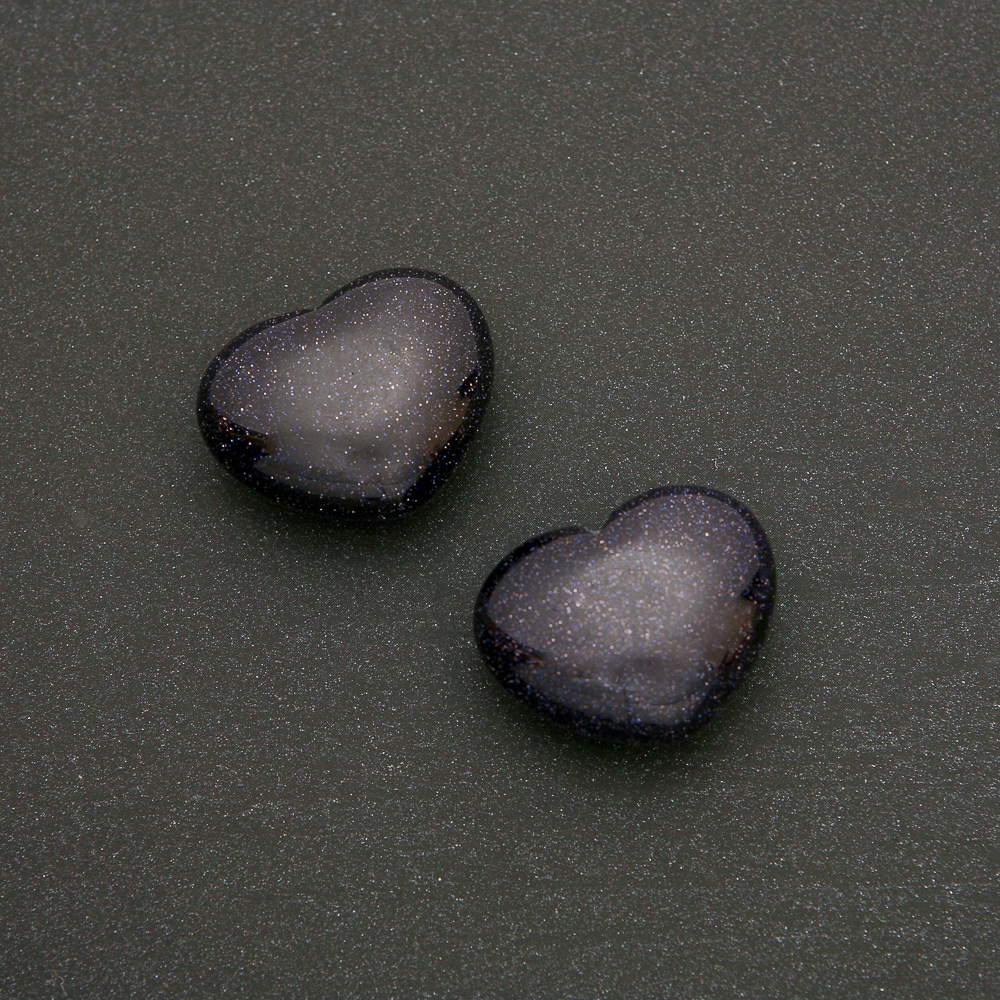 Inimă suvenir din aventurin «Noaptea Cairo» — nisip albastru (+-)21x27mm