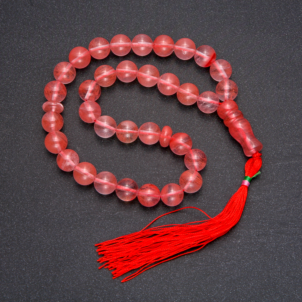 Colier din piatră naturală chalcedon, 33 mărgele, bile netede, diametrul 10 mm ±, inserție din chalcedon