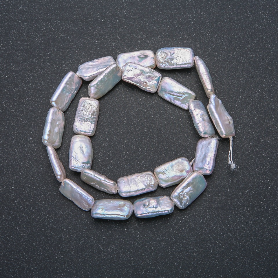 Șir de perle baroce naturale, diametrul 18x10 mm, lungime 39 cm ±, cu reflexie benzinată