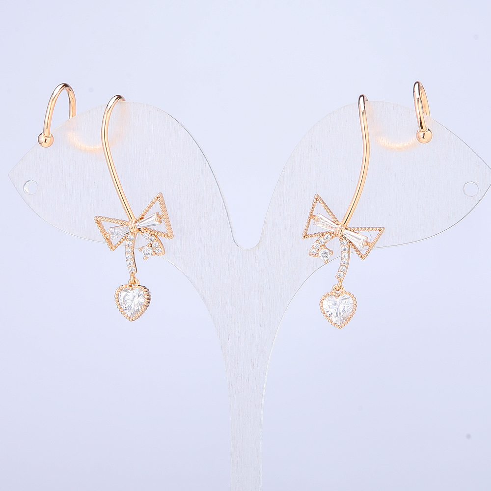 Caf Xuping cu placare aur 18K, cristale albe, lungime 40 mm +