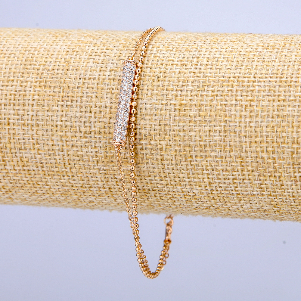 Brățară Xuping placare aur 18K cu cristale albe, grosime 3 mm +, lungime 18-21 cm +