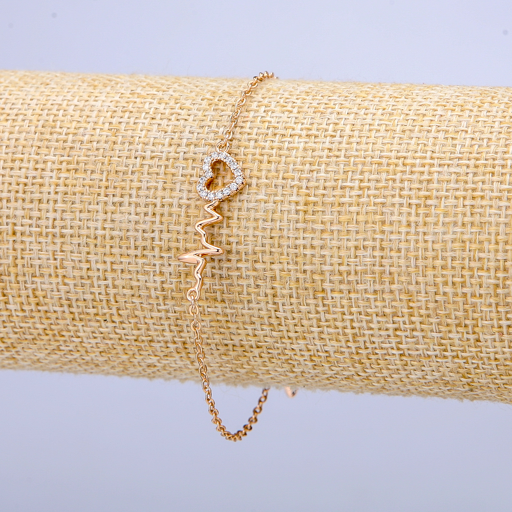 Brățară Xuping cu placare aur 18K, cu cristale albe, grosime 1 mm, lungime 17–20 cm