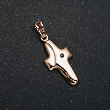 Pandantiv Xuping placare cu aur 18K, Cruce cu cristale negre, diametrul 35x14 mm +