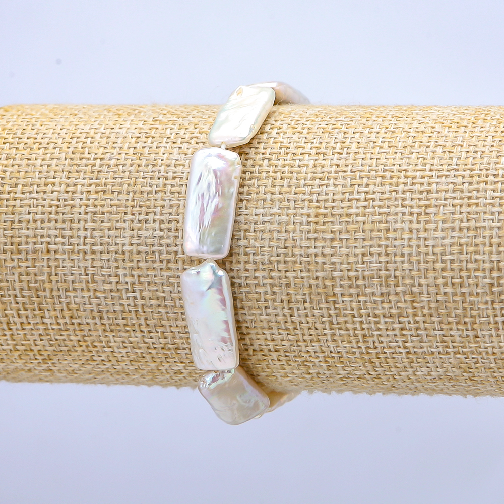 Браслет на резинці з Барокових Перлів, діаметр 9х21мм+-, довжина 18см+