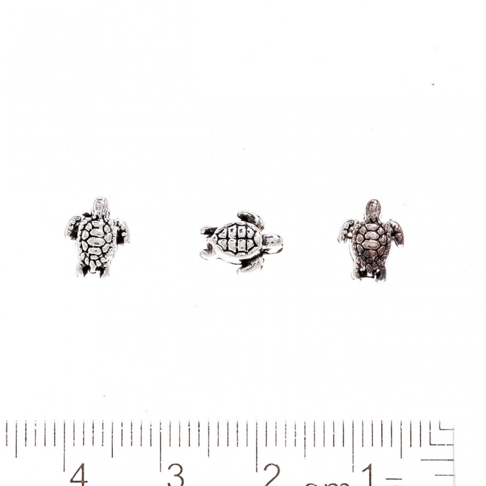 Furnitură mărgea marină Scoică, gaură Ø 1 mm, culoare metal argintiu, ambalaj 20 g ± 38 buc