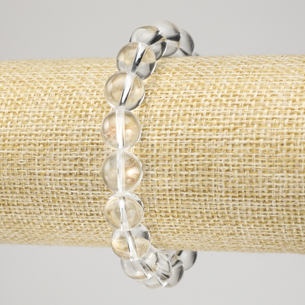 Brățară elastică din cristal de munte, bilă netedă, diametrul 10 mm+