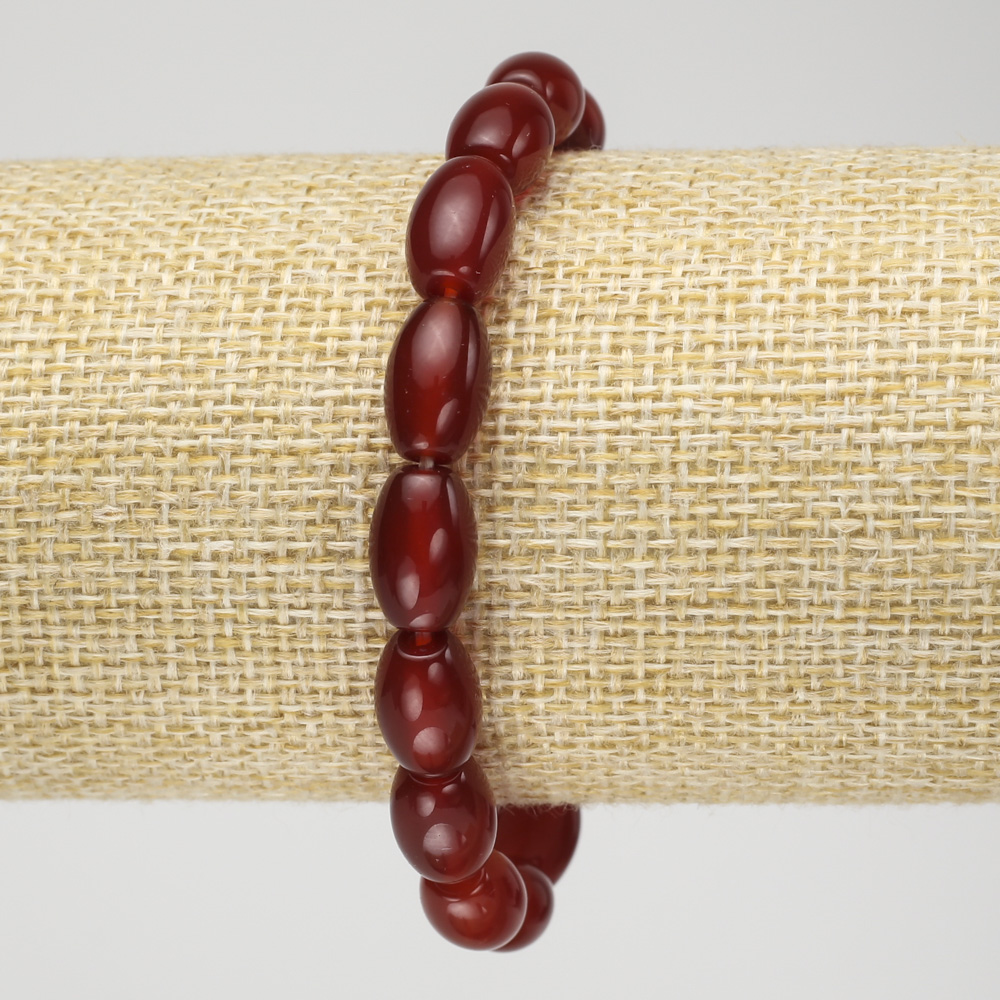 Brățară elastică din carneol, diametrul 12×8 mm+