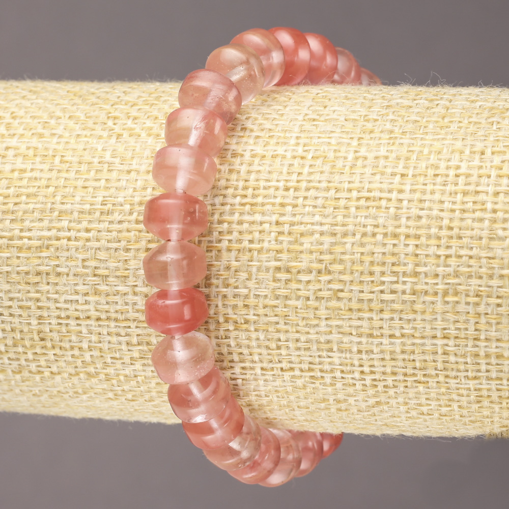 Brățară pe elastic din calcedon, rondel net, diametrul 9×7 mm