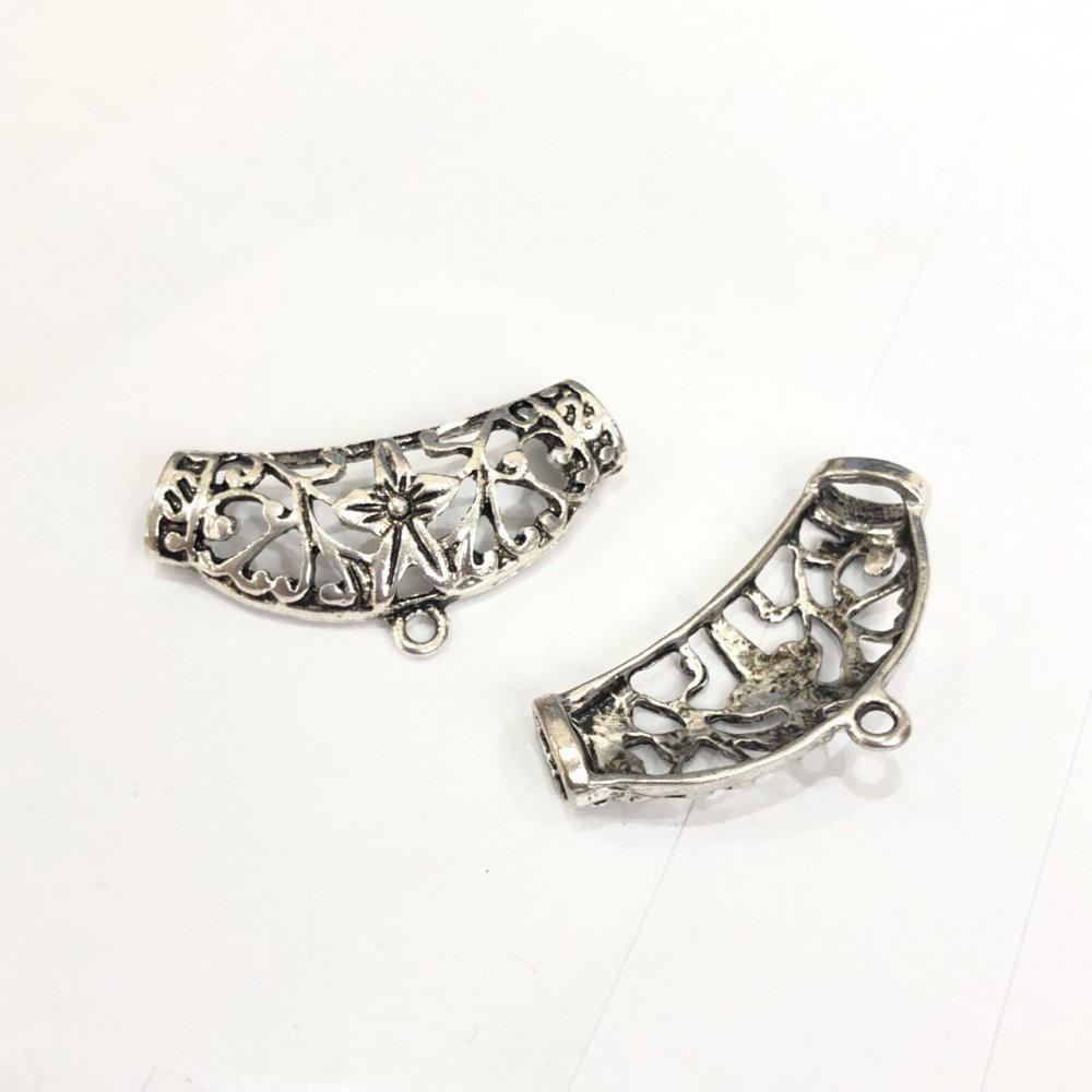 Set de 5 baze pentru pandantiv 32×15 mm, metal argintiu