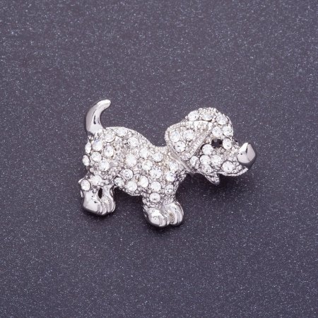 Broșă «Prietene diamant» 3×2 cm, culoare metal: argintiu