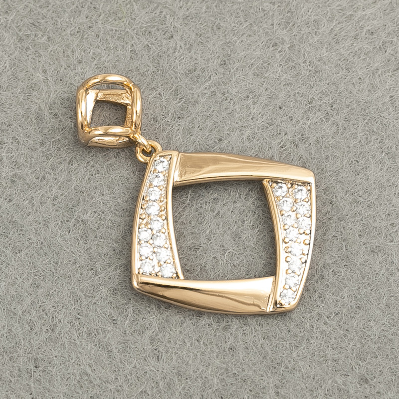 Pandantiv Xuping placat cu aur 18K cu cristale albe, diametrul 27x20 mm +