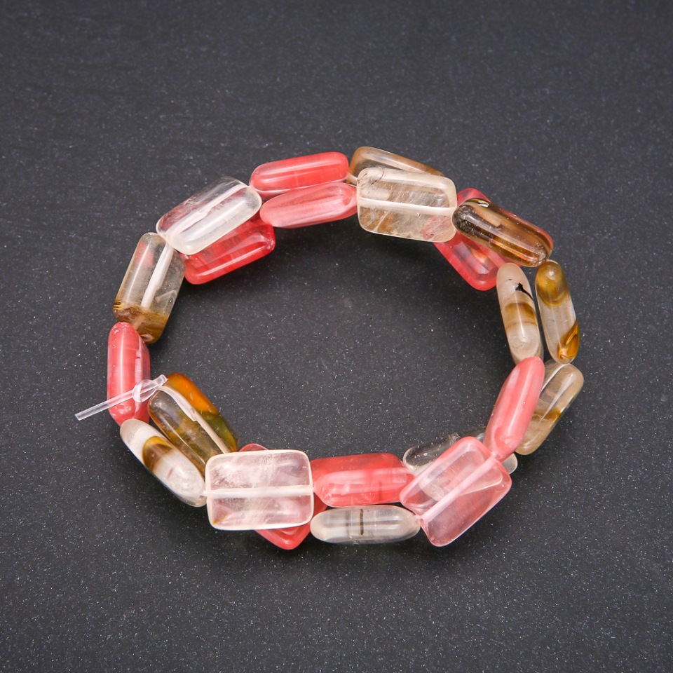 Mărgele din piatră naturală calcedonie, formă dreptunghiulară, dimensiuni 13×18 mm, lungime 38 cm (+/-)