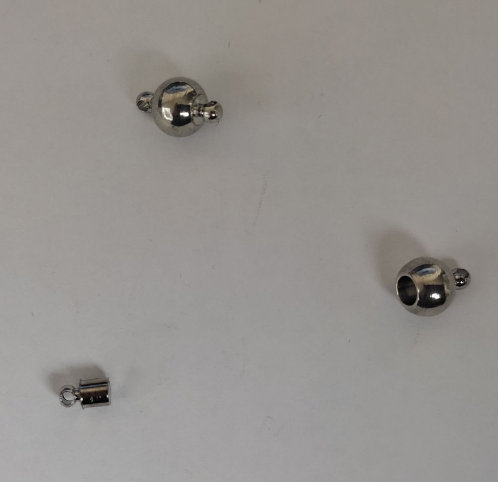 Închizătoare magnetică pentru bijuterii, 8×13 mm, din metal argintiu