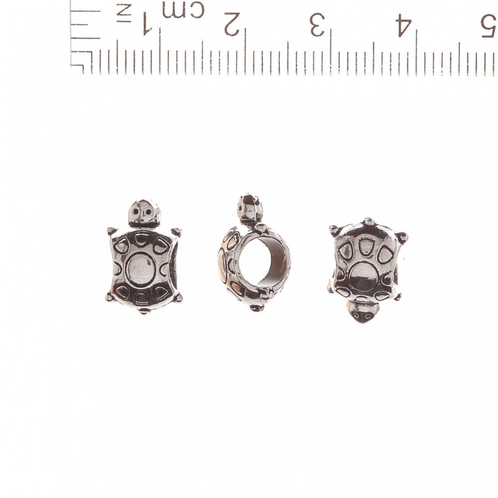 Furnitură – Mărgea Pandora «Țestoasă» 13×9mm, diametrul găurii 5mm, greutate 20 g, +/-12 buc.