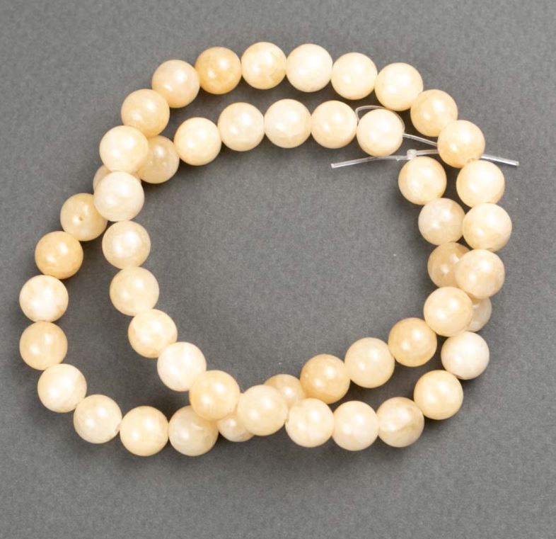 Mărgele pe fir Perlat (acril imitativ), bile netede 8 mm, lungime 40 cm