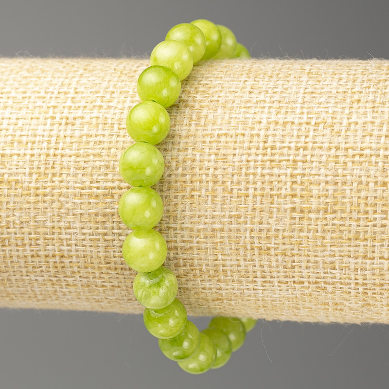 Brățară «Onix» din acrilic artificial, diametrul aproximativ de 8 mm, lungimea aproximativă de 18 cm, mărgele netede pe elastic