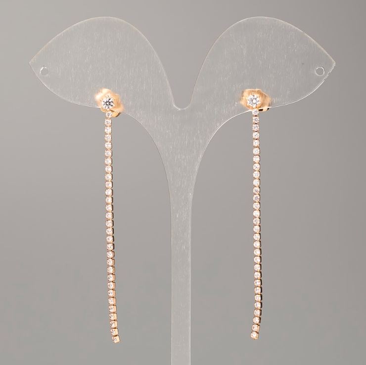 Cercei cu știft biluțe Xuping, placare cu aur 18K, diametrul de aproximativ 2 mm, lungimea de aproximativ 6 cm