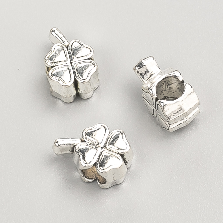 Mărgele Pandora, diametrul 8×6 mm, ambalaj de 20 g, 12 bucăți +/- culoare metalică «argintiu»